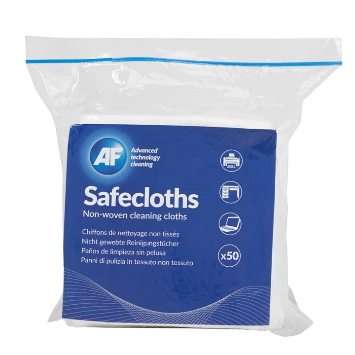 AF Safecloths Large Lint Free Absorbent Cloths In Re Sealable Bag Of 50 Cloths. Code SCH050.